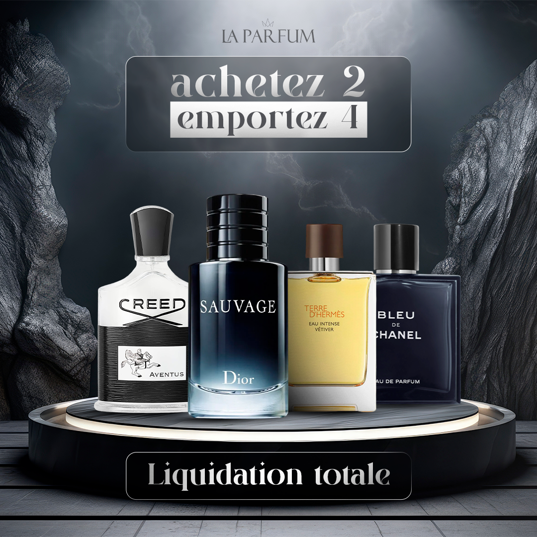 4 Parfums - Sauvage, Bleu de Chanel, Creed Aventus, Terre (ACHETEZ 2, RECEVEZ-EN 4)