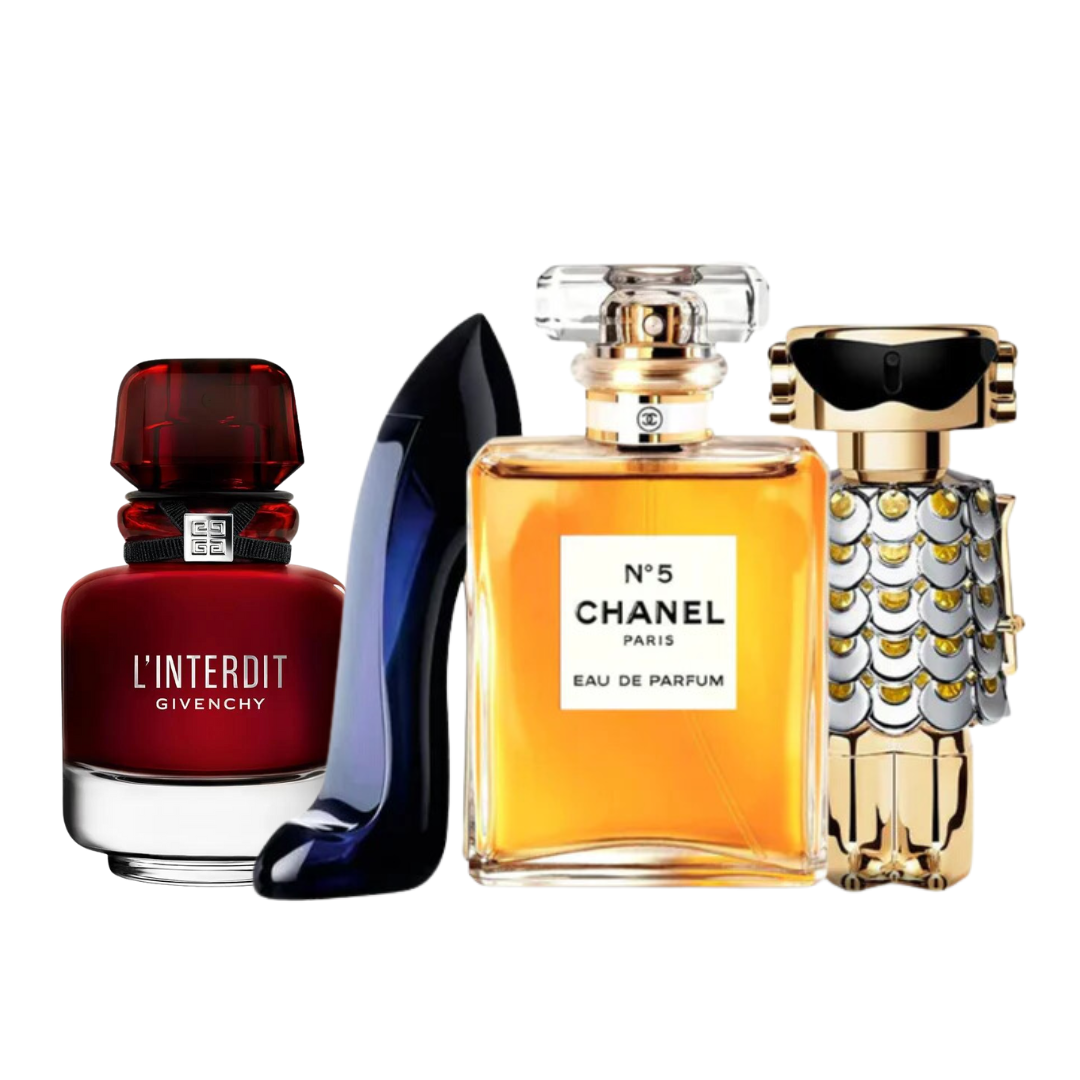 4 Parfums - L'Interdit Rouge, Good Girl, Nº5 et Fame (ACHETEZ 2, RECEVEZ-EN 4)