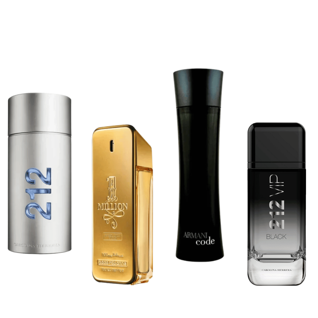 4 Parfums - 212 Vip Black, 212 Men NYC, 1 Million et Code Homme (ACHETEZ 2, RECEVEZ-EN 4)