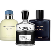 3 Parfums Bleu de Chanel, Creed Aventus, Dolce Gabbana Light Blue (Eau Parfum)